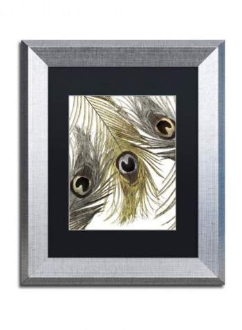 Feather Fashion I Silver Framed Wall Art Multicolour 11 x 14inch