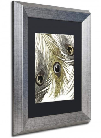 Feather Fashion I Silver Framed Wall Art Multicolour 11 x 14inch