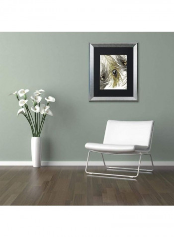 Feather Fashion I Silver Framed Wall Art Multicolour 11 x 14inch