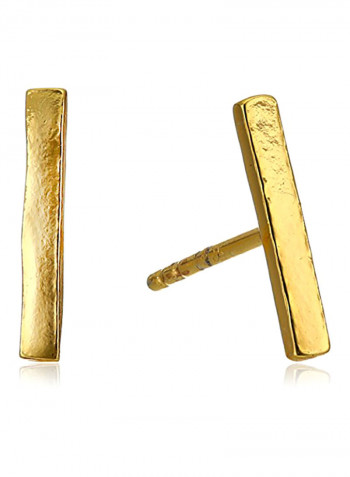 Gold Plated Bar Stud Earrings