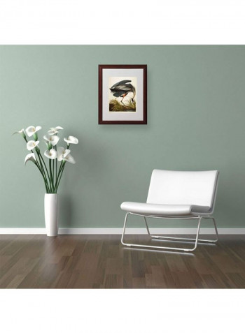 Great Blue Heron Matted Wooden Framed Wall Art Multicolour 16 x 20inch
