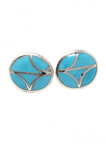 Zuni Turquoise Channel Inlay Stud Earrings