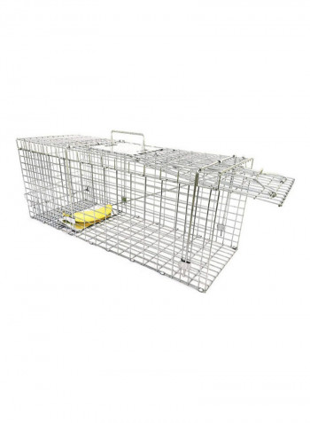 Collapsible Humane Live Animal Trap Silver 79 x 28 x 33cm