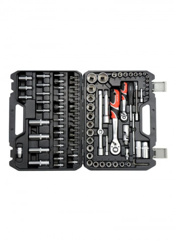 94-Piece Metal Tool Set Black/Silver/Red