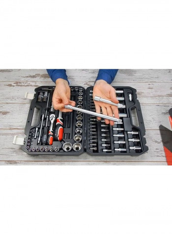 94-Piece Metal Tool Set Black/Silver/Red