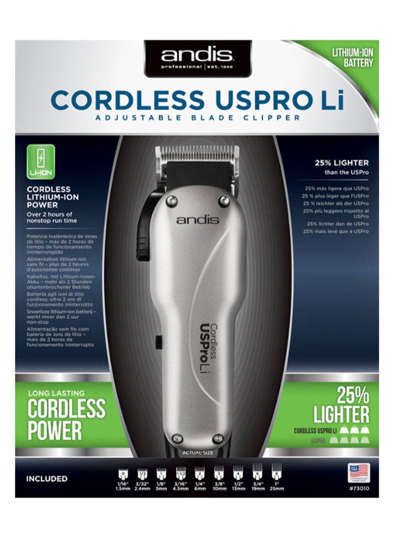 Cordless US-Pro Li Adjustable Blade Clipper With Blades Black