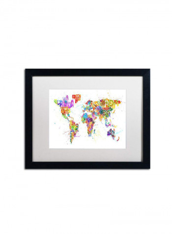 Oregon Map Canvas Wall Art multicolour 18 x 24inch