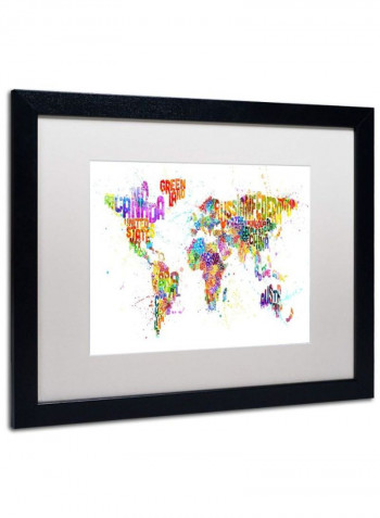 Oregon Map Canvas Wall Art multicolour 18 x 24inch