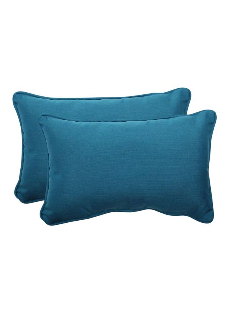 2-Piece Outdoor Throw Pillow Set Blue 18.5x5x11.5inch