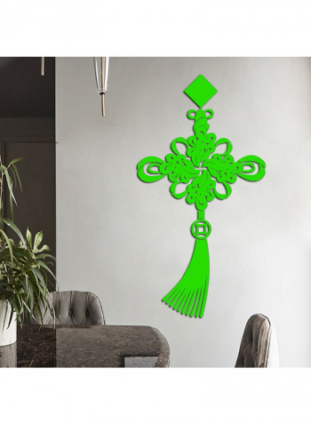 Chinese Knot Design Wall Acrylic Sticker Green
