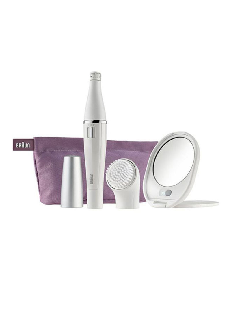 Face 830 Premium Edition Facial Epilator And Cleansing Brush With Micro-Oscillations White/Silver