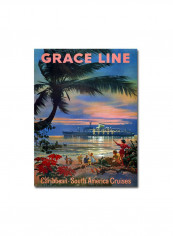 Grace Line Cruises Canvas Wall Art Multicolour 18 x 24inch