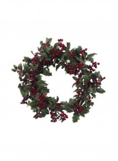 Holly Berry Wreath Green/Red 24inch
