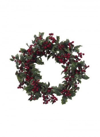 Holly Berry Wreath Green/Red 24inch