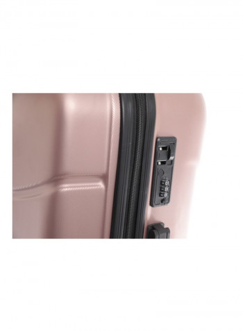 Hardside 3 Piece Luggage Trolley Set Rose Gold