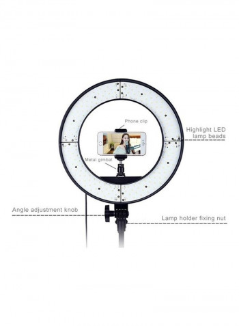 Self-Timer LED Ring Light 12inch Black
