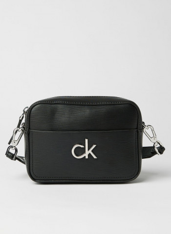 Textured Crossbody Bag Black