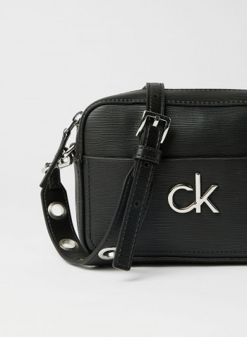 Textured Crossbody Bag Black