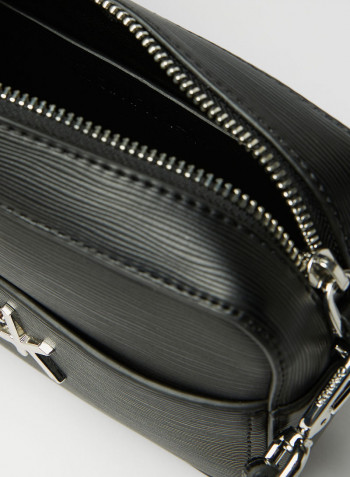 Textured Crossbody Bag Black