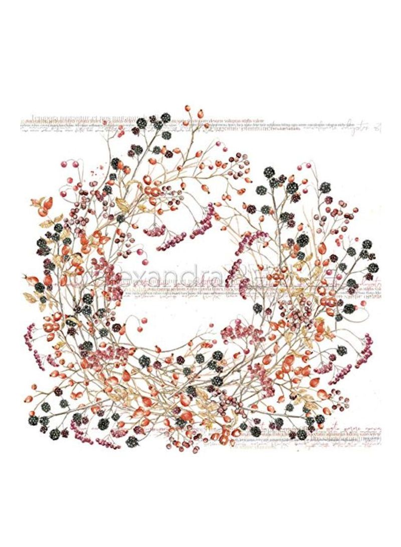 25-Piece Autumn Design Papers Set White/Red/Green