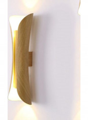 E27 LED Living Room Background Hotel Villa Corridor Bedroom Bedside Wall Lamp Small(Wood Grain Color) Multicolour