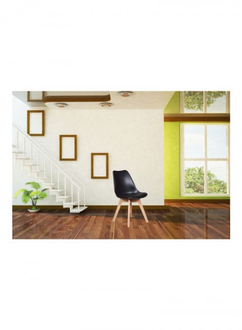Set Of 3 Classic Style Dining Chair Black/Beige 56x82x48cm