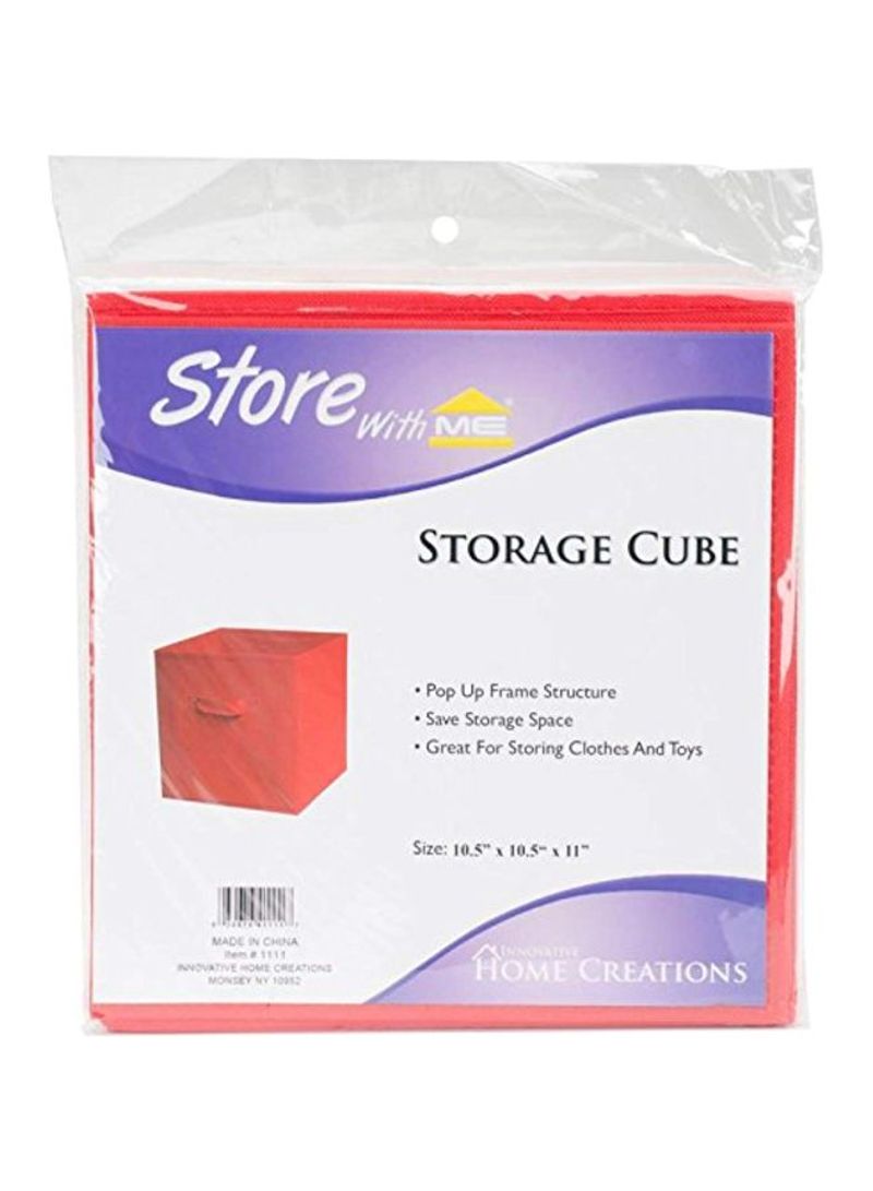 Square Storage Cube Red 10.5x11x0.6inch