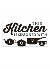 English Quote Kitchen Wall Stickers Black 60 x 90cm