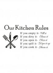 Vinyl Kitchen Wall Sticker Black