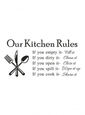 Vinyl Kitchen Wall Sticker Black