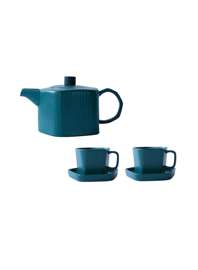 5-Piece Teapot Set Green 22x13x10centimeter
