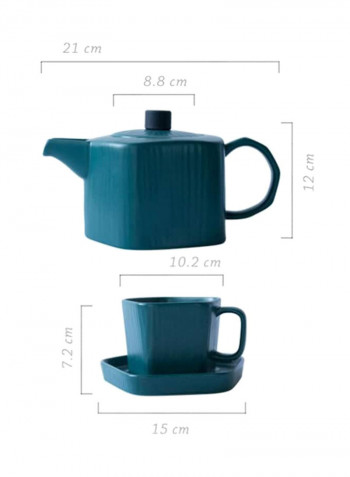 5-Piece Teapot Set Green 22x13x10centimeter