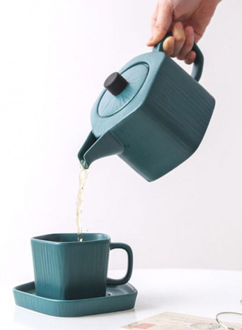 5-Piece Teapot Set Green 22x13x10centimeter