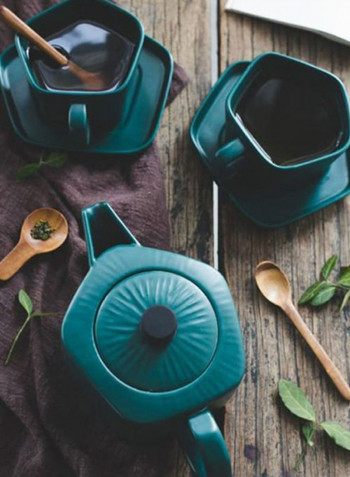 5-Piece Teapot Set Green 22x13x10centimeter