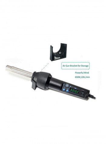 Portable Hot Air Gun with 8 Nozzles Ceramic Heating Core LED Digital Display Air Flow Temperature Adjustable US Plug 110V 650W