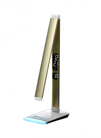 Folding Touch Button LED Table Lamp With LCD Display White/Gold 52 x 15 x 7centimeter