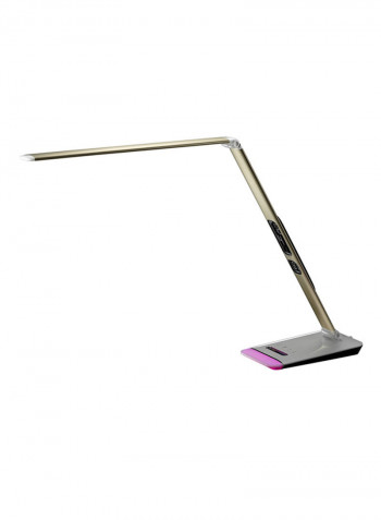 Folding Touch Button LED Table Lamp With LCD Display White/Gold 52 x 15 x 7centimeter