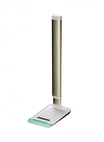 Folding Touch Button LED Table Lamp With LCD Display White/Gold 52 x 15 x 7centimeter