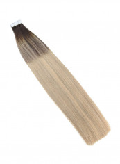 20-Piece Remy Seamless Unprocessed Hair Extension Beige/Brown 14inch