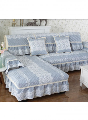 Jacquard High Grade Universal Sofa Slipcover Blue/White 80 x 210centimeter