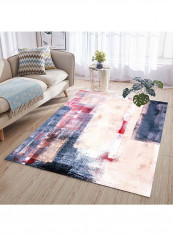 Soft Rectangle Print Anti-Skidding Simple Rug Multicolour 140x200cm