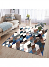 Triangles Printed Anti-Skidding Rug Multicolour 140x200cm
