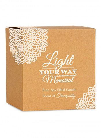 In Memory Loved Ones Shine Ceramic Soy Wax Candle Off White 3.5x2.75x2.75inch