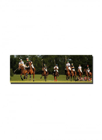 U.S.A. Polo Canvas Wall Art Multicolour 10 x 32inch