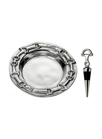 Aluminum Coaster With Stopper Silver