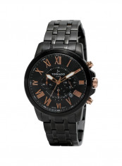 Men's Men's Watch Chronograph Display Black Dial Black Stainless Steel Bracelet - T6103-Bbbbk