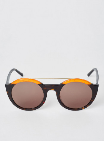 Women's Full Rim Acetate Round Sunglasses - Lens Size: 52 mm