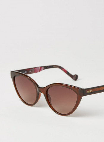 Women's Full Rim Injected Cat Eye Sunglasses - Lens Size: 55 mm