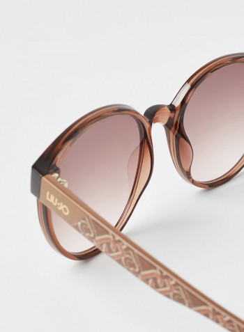 Women's Full Rim Injected Round Sunglasses - Lens Size: 54 mm