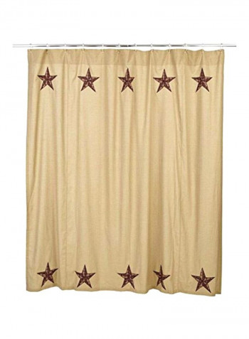 Cotton Shower Curtain Yellow/Brown